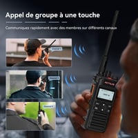 Set 2 stații radio emisie-recepție Retevis RT86S cu cască, rază lungă de acțiune, ecran LCD, baterie 2600 mAh, încărcare USB-C, apel de grup, negru 6
