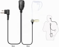 Căști cu microfon pentru stații radio Retevis cu conector cu 2 pini, 5 bucăți, pentru Motorola CP040, DP1400, GP68, GP88 2