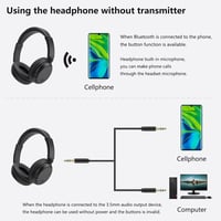 RETRADEKING Wireless Bluetooth fejhallgató TV, telefon és PC-hez, könnyű HiFi sztereó, mély basszus, fekete 6