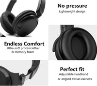 RETRADEKING Wireless Bluetooth fejhallgató TV, telefon és PC-hez, könnyű HiFi sztereó, mély basszus, fekete 4