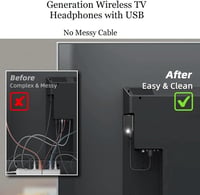 RETRADEKING Wireless Bluetooth fejhallgató TV, telefon és PC-hez, könnyű HiFi sztereó, mély basszus, fekete 8