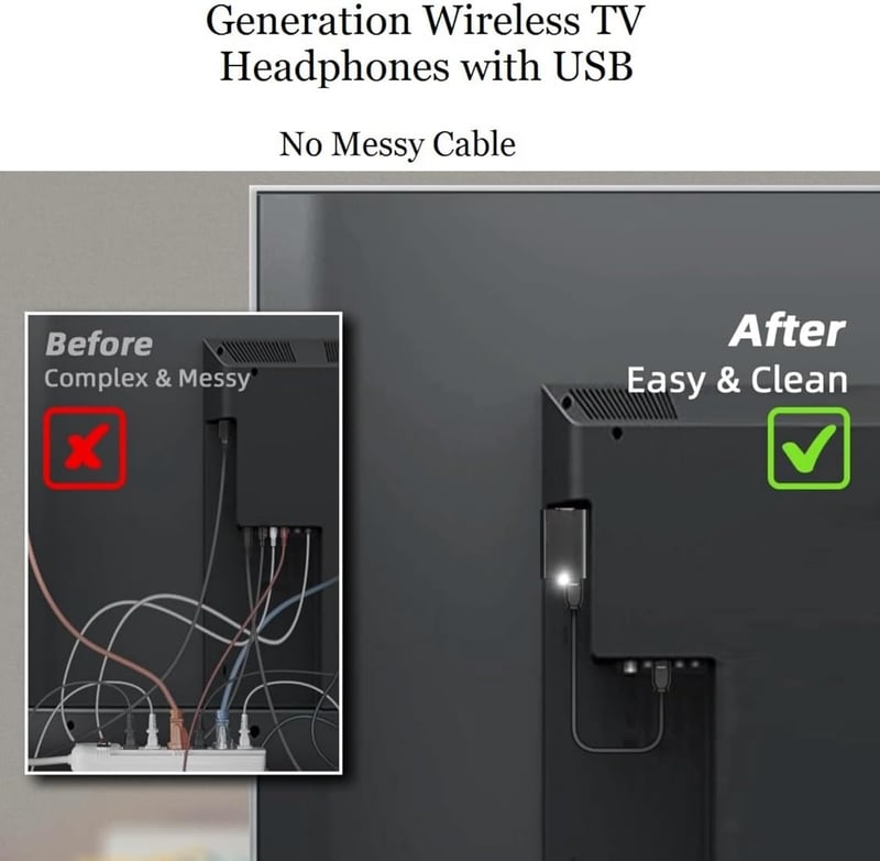 RETRADEKING Wireless Bluetooth fejhallgató TV, telefon és PC-hez, könnyű HiFi sztereó, mély basszus, fekete