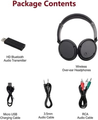RETRADEKING Wireless Bluetooth fejhallgató TV, telefon és PC-hez, könnyű HiFi sztereó, mély basszus, fekete 7
