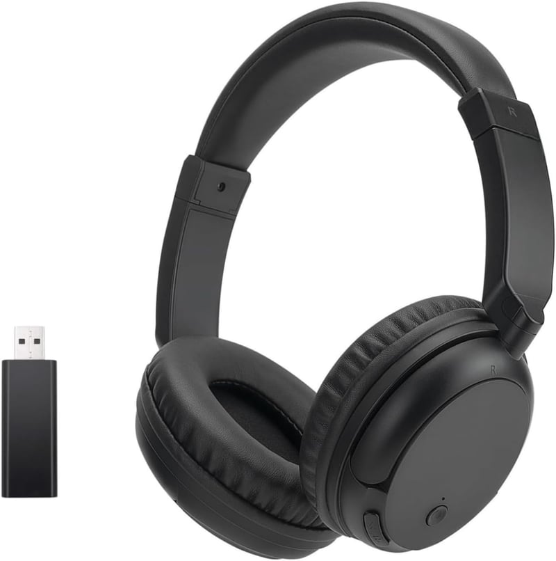 RETRADEKING Wireless Bluetooth fejhallgató TV, telefon és PC-hez, könnyű HiFi sztereó, mély basszus, fekete
