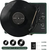 Retrolife 3 sebességes Bluetooth lemezjátszó RCA kimenettel és beépített hangszóróval 3