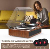 Retrolife Bakelit Lemezjátszó Bluetooth Hangszóróval Sárga/Barna 5