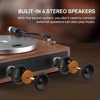 Retrolife Bakelit Lemezjátszó Bluetooth Hangszóróval Sárga/Barna 3