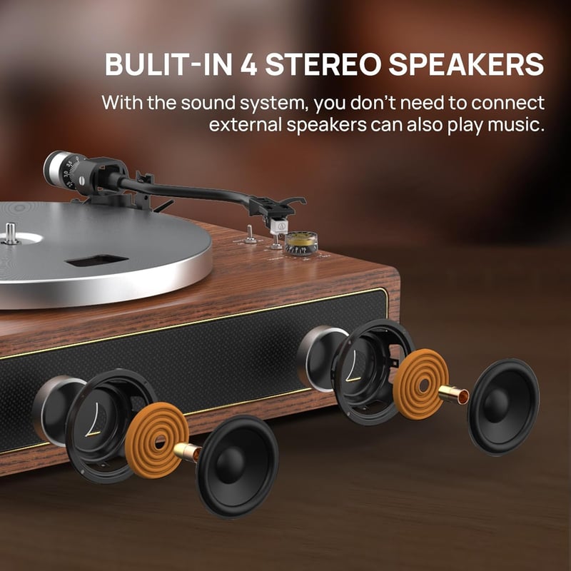 Retrolife Bakelit Lemezjátszó Bluetooth Hangszóróval Sárga/Barna