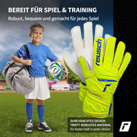 Mănuși de portar Reusch Attrakt Solid Junior - Galben/Albastru/Alb, mărimea 4 - Aderență puternică și potrivire stabilă 7