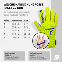Mănuși de portar Reusch Attrakt Solid Junior - Galben/Albastru/Alb, mărimea 4 - Aderență puternică și potrivire stabilă 2