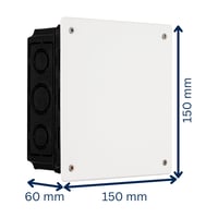 Doză de derivație REV încastrată 15x15x6 cm albă, doză de legătură pentru instalații electrice 6