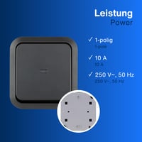 REV AquaStorm Kontrollschalter Nedves Helyiség Kapcsoló IP55 Egypólusú Felületre Szerelhető Antracit 6