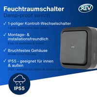 REV AquaStorm Kontrollschalter Nedves Helyiség Kapcsoló IP55 Egypólusú Felületre Szerelhető Antracit 2