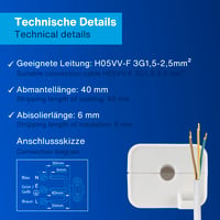 Distribuitor REV - Priză multiplă cu 6 posturi fără cablu, 3500 W, alb 3