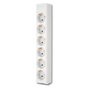 Distribuitor REV - Priză multiplă cu 6 posturi fără cablu, 3500 W, alb