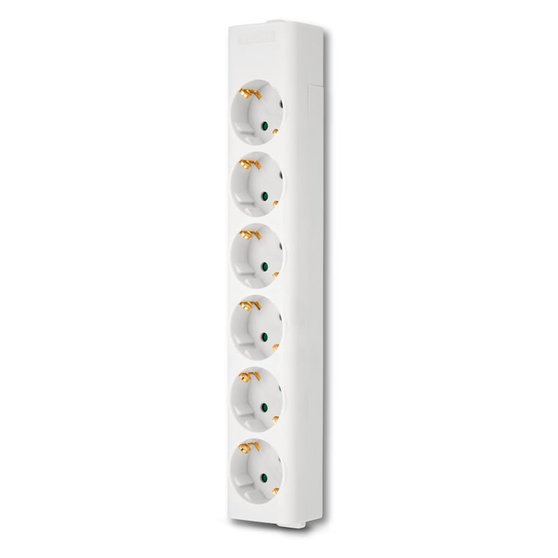 Distribuitor REV - Priză multiplă cu 6 posturi fără cablu, 3500 W, alb