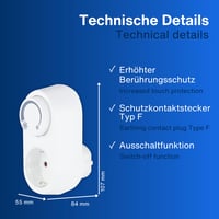 REV EMD201 Zásuvkový stmievač – pre LED, žiarovkové a halogénové svetlá, 3-200 W, biely, Plug and Play, s otočným vypínačom 4
