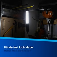 REV Ručna radionička svjetiljka s kukom za vješanje, 7W, 320 lm, IP54, kabel 5 m, hladno bijela — Kuka za vješanje svjetiljke je slomljena (stanje: vidi 2. sliku) 7