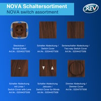REV Nova Switch Series falba süllyesztett aljzat fedőlappal, diófa színű 9