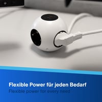 Cub prelungitor REV PowerGlobe cu întrerupător, cablu 1,4 m, 3500 W, alb-negru 6