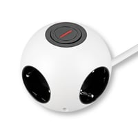 Cub prelungitor REV PowerGlobe cu întrerupător, cablu 1,4 m, 3500 W, alb-negru 1