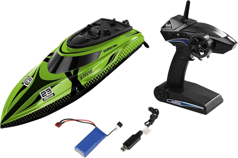 Revell Control X-Treme Hurricane távirányítós motorcsónak, 45 km/h sebesség, 2.4 GHz, 46 cm, zöld/fekete, 7 éves kortól