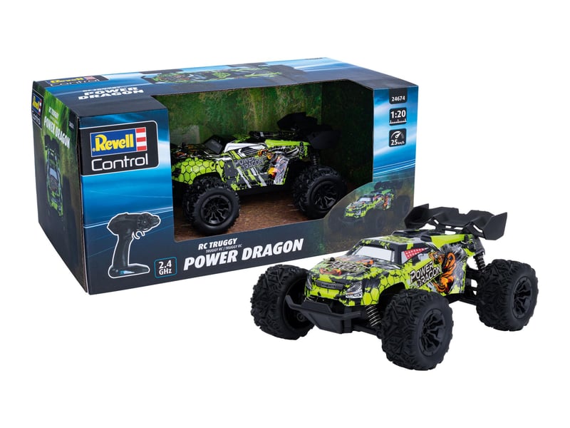 RC terénne auto Revell Power Dragon – rýchlosť 25 km/h, unikátne odpruženie kolies, Li-Ion batéria