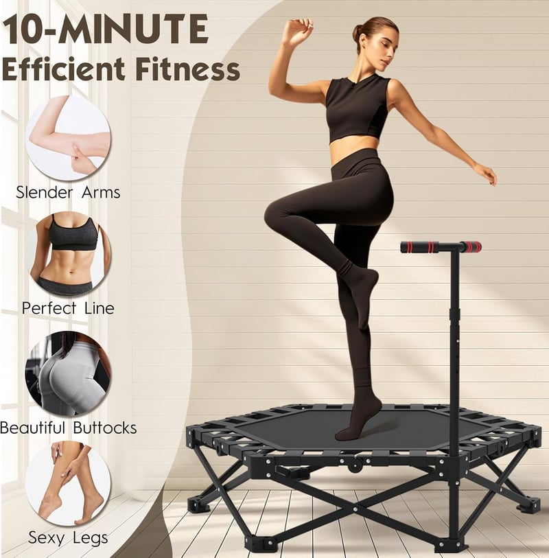 RevFit összecsukható fitness trambulin 106cm állítható fogantyúval 600kg terhelhetőség