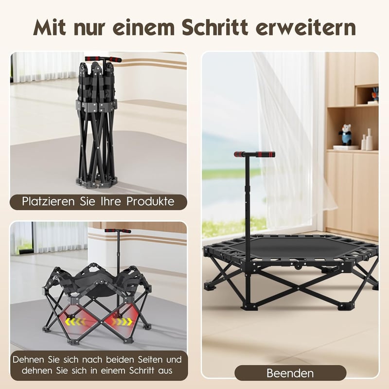 RevFit összecsukható fitness trambulin 106cm állítható fogantyúval 600kg terhelhetőség