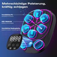 RevFit Zenélő Boxgép LED Világítással - Bluetooth, 9 Sebességi Mód, Számláló Funkció, 61 cm, Felnőtt/Gyerek Edzéshez, 2 Pár Kesztyűvel 4