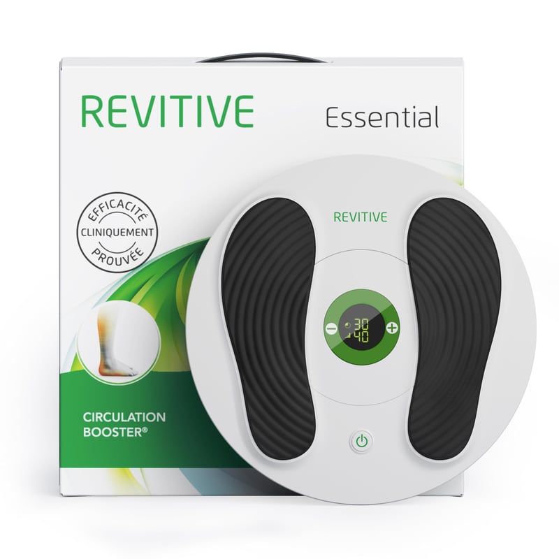 Revitive Essential Prístroj na zlepšenie krvného obehu – Úľava od bolesti nôh bez liekov, 36x36x6 cm