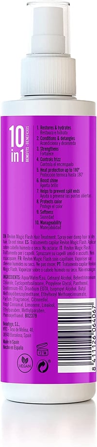 Revlon Magic Flash 10 az 1-ben leave-in hajápoló, hidratáló, gubancoldó és erősítő kezelés minden hajtípusra, 200 ml 4