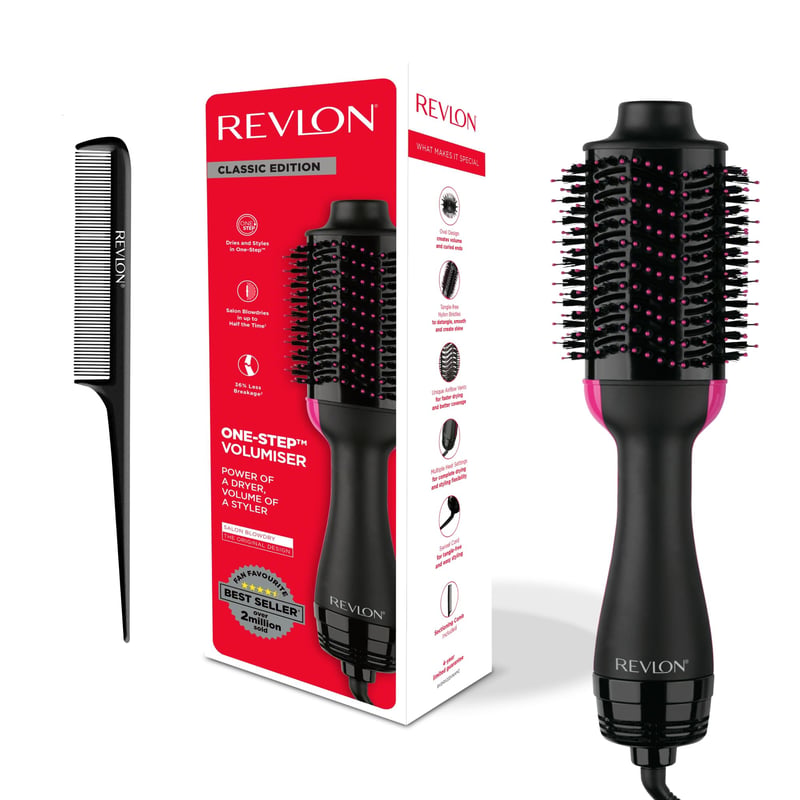 Perie cu aer cald Revlon Salon One-Step pentru uscare și volum, cu pieptene pentru separarea părului