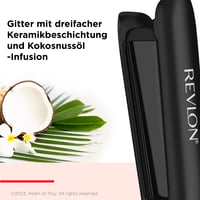 Placă de îndreptat părul Revlon SmoothStay 25 mm cu infuzie de ulei de cocos și geantă de călătorie, plăci flotante, temperatură reglabilă până la 235°C - RVST2211P 2