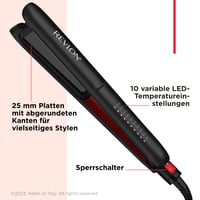 Placă de îndreptat părul Revlon SmoothStay 25 mm cu infuzie de ulei de cocos și geantă de călătorie, plăci flotante, temperatură reglabilă până la 235°C - RVST2211P 5