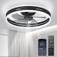 Revneey Csendes Mennyezeti Ventilátor Lámpa 50W Dimmelhető Távirányítóval és App Vezérléssel 1