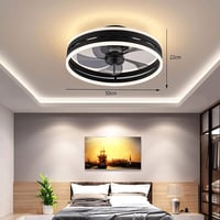 Revneey Csendes Mennyezeti Ventilátor Lámpa 50W Dimmelhető Távirányítóval és App Vezérléssel 8