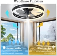 Revneey Csendes Mennyezeti Ventilátor Lámpa 50W Dimmelhető Távirányítóval és App Vezérléssel 5