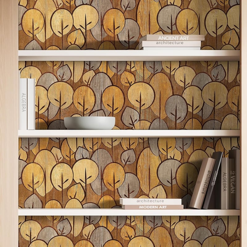 ReWallpaper Öntapadós Bútor Tapéta Barna Fa Mintás 44,5cm x 3m Vintage