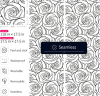 ReWallpaper Öntapadós Tapéta Rózsa Virág Fekete Fehér Modern Minimalist 44,5cm 4