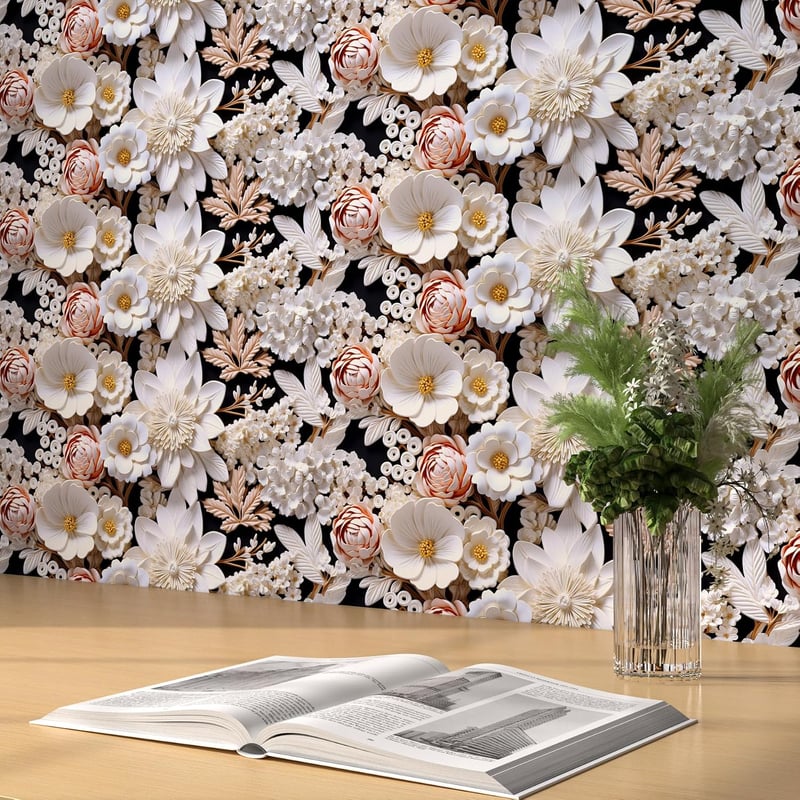 ReWallpaper Öntapadós Tapéta Virágmintás Vintage 3D Hatás Rózsaszín 44,5cm x 3m