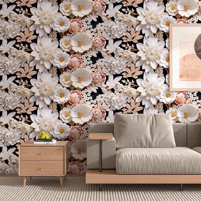 ReWallpaper Öntapadós Tapéta Virágmintás Vintage 3D Hatás Rózsaszín 44,5cm x 3m