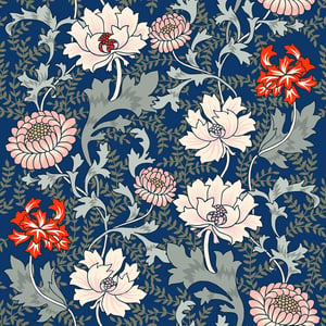 ReWallpaper vintage samoljepljive tapete s cvjetnim uzorkom, plavo-zelene: 2 x 44,5 cm x 3 m