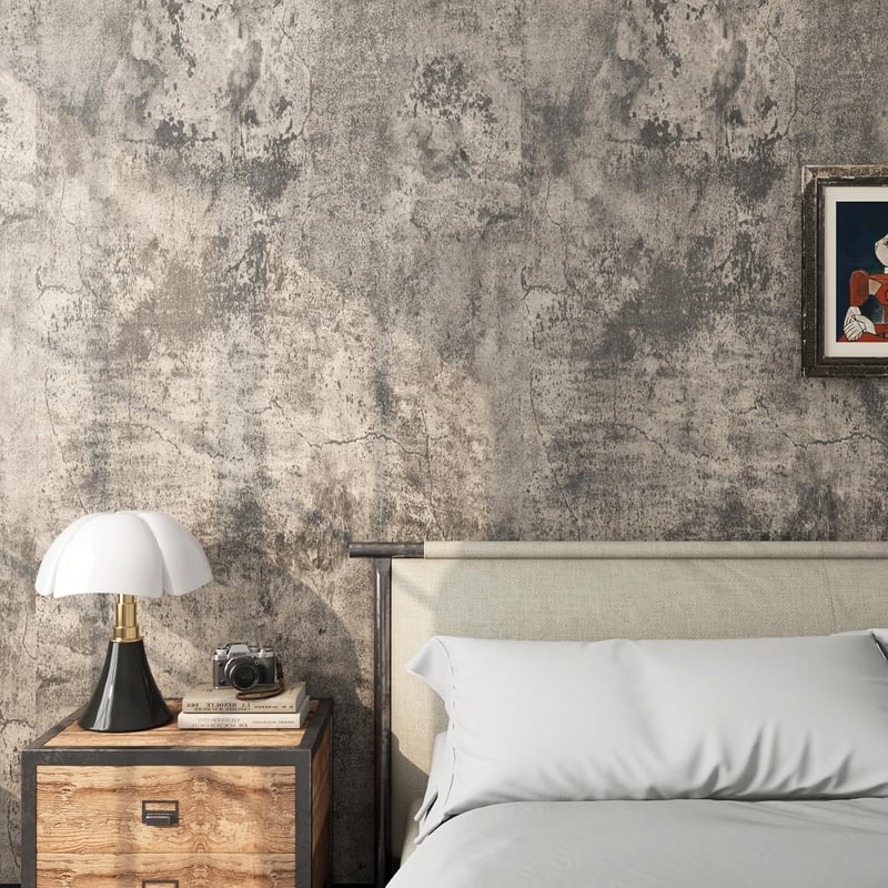 ReWallpaper Vintage szürke betonhatású öntapadós fali dekor fólia, vízálló konyhai fröccsenésvédő, 40 cm x 7 m, hálószoba fürdőszoba