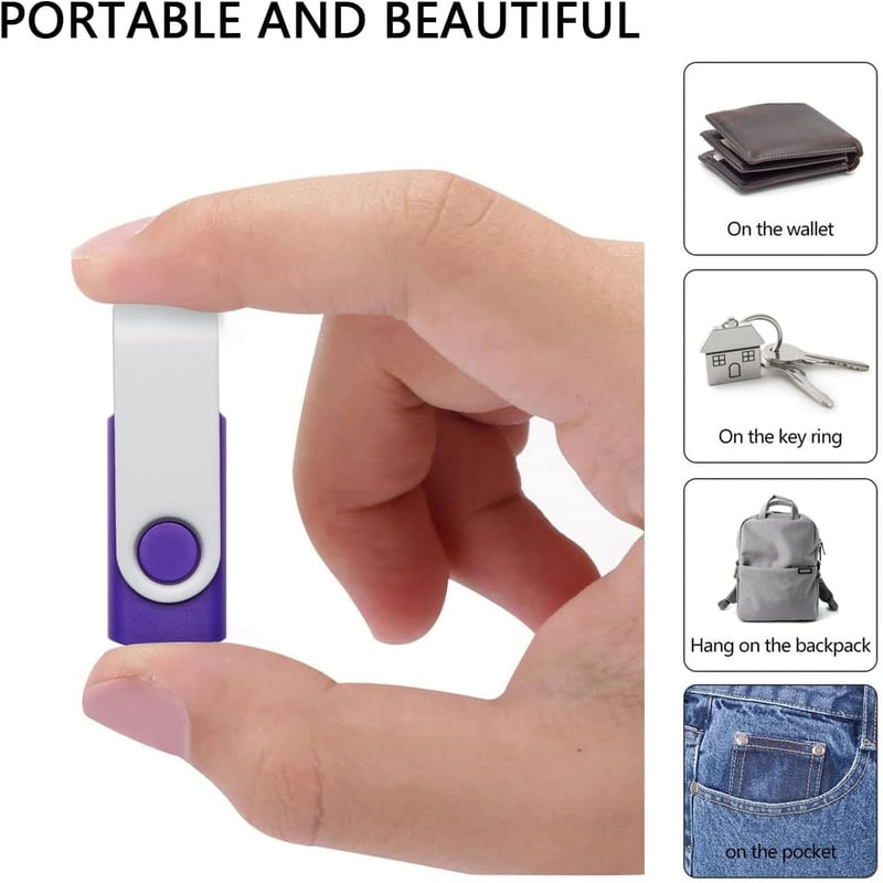 REWBOAT 20db 4GB USB Pendrive Csomag - 5 Véletlenszerű Színben, Fém Forgó Kialakítás, Vízálló, USB 2.0 Memória Stick, Univerzális Kompatibil