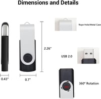 REWBOAT 20db 4GB USB Pendrive Csomag - 5 Véletlenszerű Színben, Fém Forgó Kialakítás, Vízálló, USB 2.0 Memória Stick, Univerzális Kompatibil 4