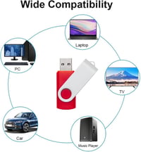 REWBOAT 20db 4GB USB Pendrive Csomag - 5 Véletlenszerű Színben, Fém Forgó Kialakítás, Vízálló, USB 2.0 Memória Stick, Univerzális Kompatibil 6