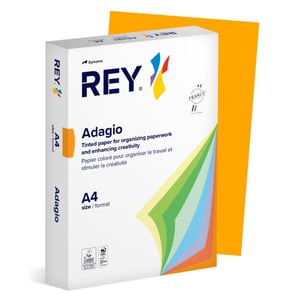 REY ADAGIO Papir u boji za kopiranje, narančasti, A4, 80 g/m², 500 listova, PEFC certificiran, za uredsku i školsku upotrebu