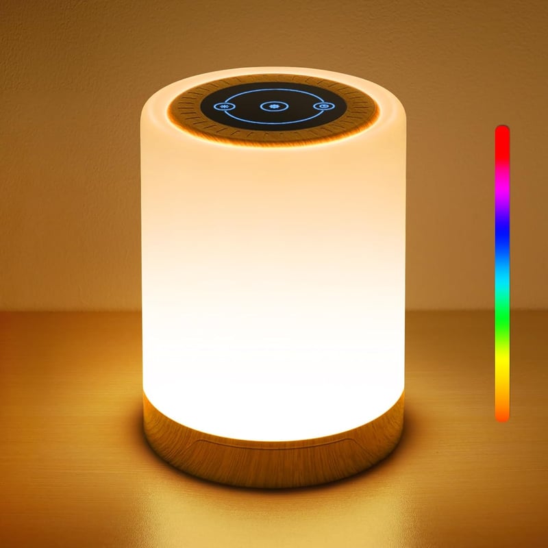 REYLAX Érintésérzékeny Asztali Lámpa RGB LED Dimmer Hálószobai Éjszakai Fény Időzítővel