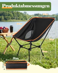 Scaun de camping pliabil Rgaden, material textil tip plasă, ușor și respirabil, scaun portabil pentru drumeții în aer liber 5